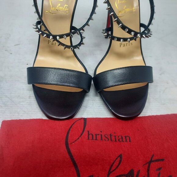 CHRISTIAN LOUBOUTIN Black Choca Strappy Sandal Heel Shoe - Picture 9 of 12